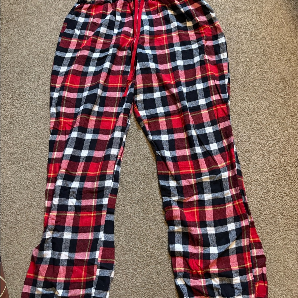 Red and Black Plaid Pajama Pants